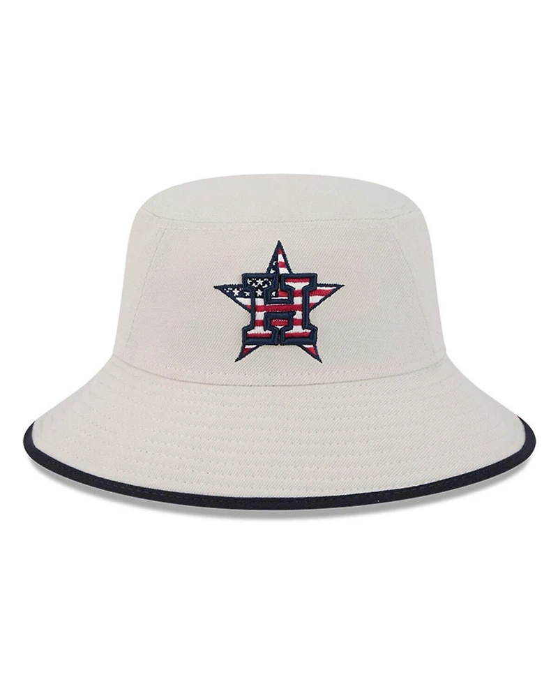 New Era Men's Khaki Houston Astros 2024 Fourth of July Bucket Hat