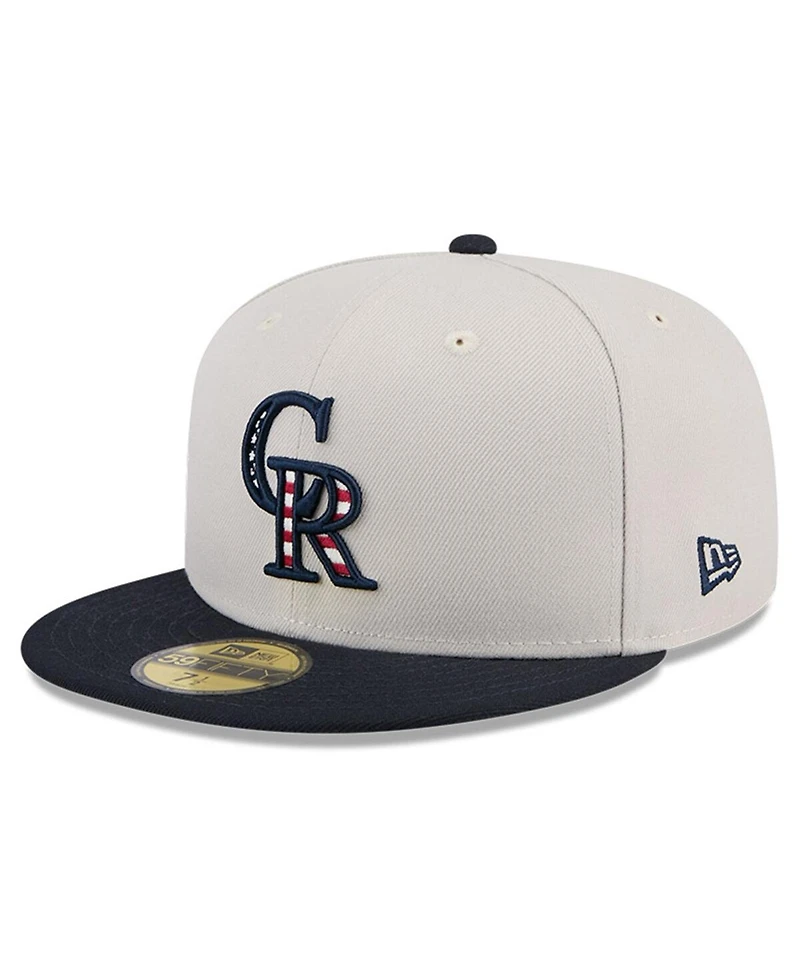 New Era Men's Black Colorado Rockies 2024 Fourth of July 59FIFTY Fitted Hat