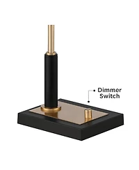 Cartwright Mid Century Modern Desk Table Lamp with Usb Port 32" Tall Antique Brass Metal Linen Shade Decor for Living Room Bedroom House Bedside Night