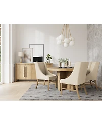 5pc Dining Set (Davie Round Table & 4 Eryk Host Chairs)