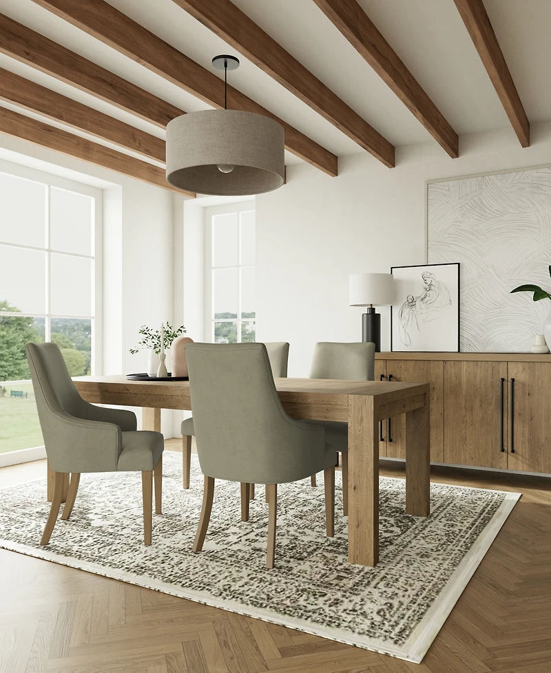 5pc Dining Set (Davie Rectangular Table & 4 Nelin Chairs)