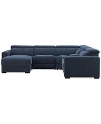 Nevio -Pc. Fabric Power Headrest Sectional and Chaise with 1 Motion Chair
