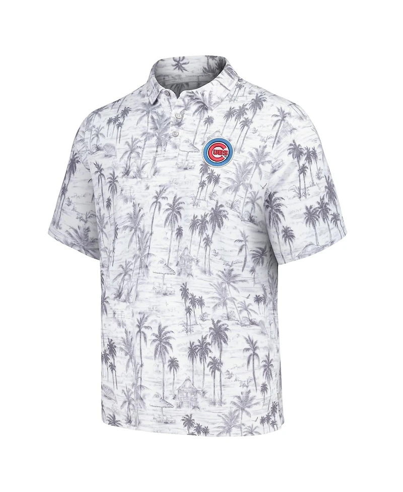 Tommy Bahama Men's Gray Chicago Cubs Sport Cabana Shores IslandZone Tri-Blend Polo