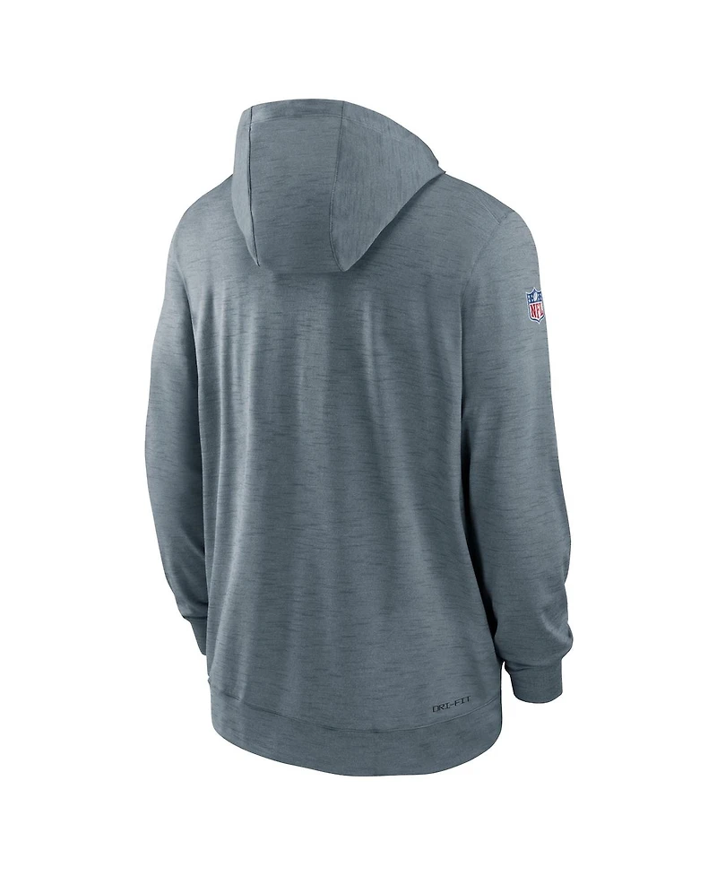 Nike Men's Heather Gray Philadelphia Eagles Sideline Team Pop Full-Zip Hoodie Jacket
