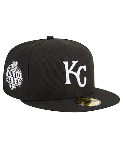 New Era Men's Black Kansas City Royals Logo 59FIFTY Fitted Hat