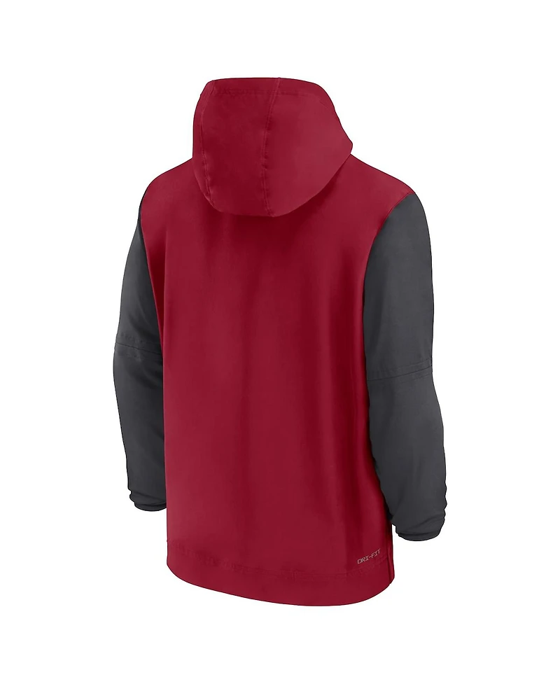 Jordan Men's Crimson Oklahoma Sooners 2024 Sideline Pregame Player Half-Zip Hoodie