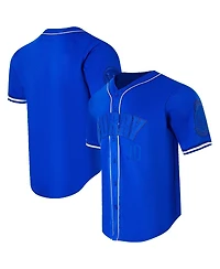 Pro Standard Men's Stephen Curry Royal Golden State Warriors Triple Tonal Mesh Button-Up Top