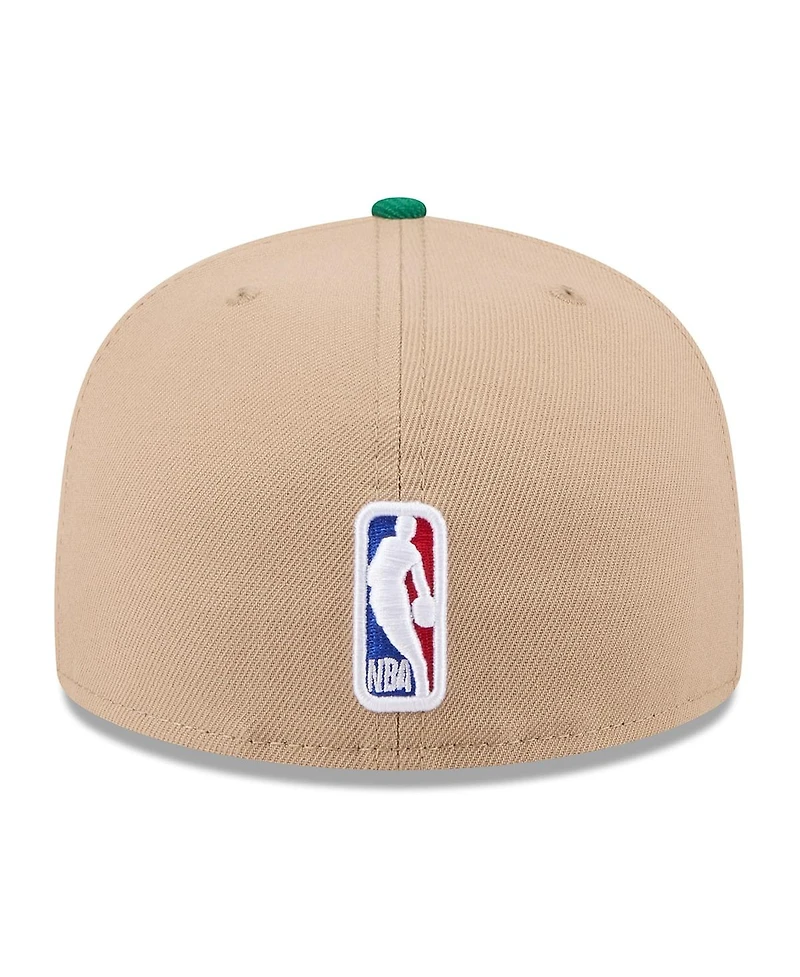 New Era Men's Tan/Kelly Green Boston Celtics 2024 Nba Draft 59FIFTY Fitted Hat