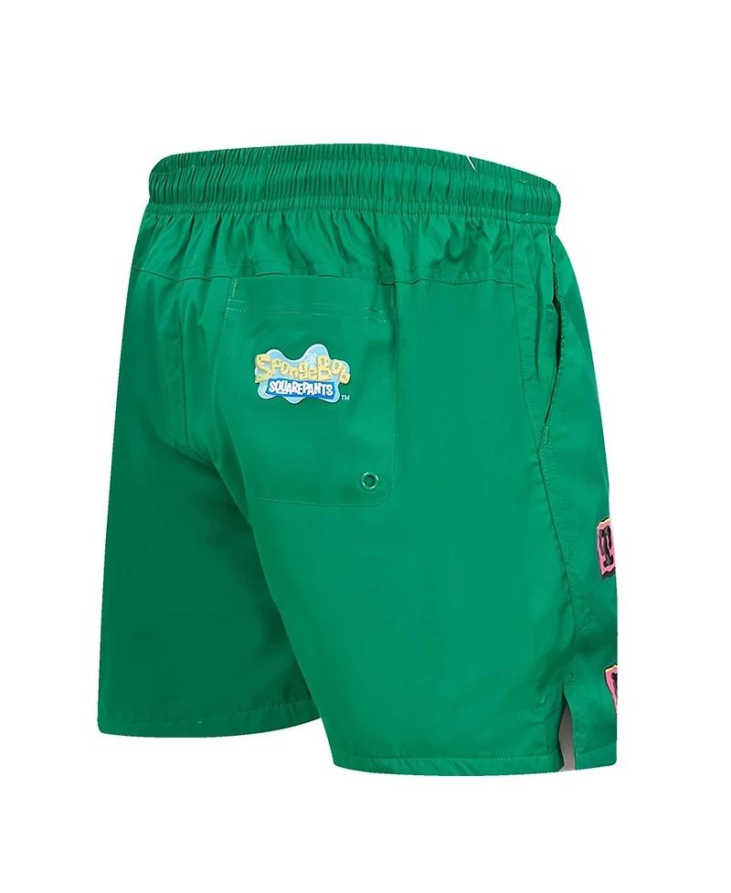 Freeze Max Men's Kelly Green SpongeBob SquarePants Krustypants Patrick Star Woven Shorts