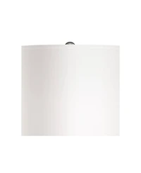Possini Euro Design Modern Buffet Table Lamp 32" Tall Brushed Nickel Metal Gourd White Fabric Cylinder Shade for Living Room House Dining Entrywa