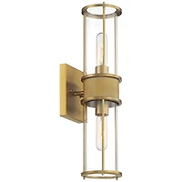 Possini Euro Design Miranda Modern Wall Light Sconce Warm Brass Hardwire 4 1/2" 2-Light Fixture Clear Glass Shade for Bedroom Bathroom Vanity Rea