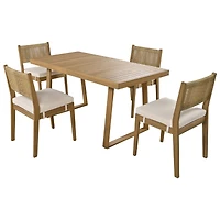 Streamdale Outdoor Dining Set Acacia Wood Elegance, Thick Cushioned Comfort