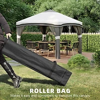 10' x 10' Pop Up Canopy Tent with Netting, Instant Tents for Parties, Height Adjustable, with Wheeled Carry Bag and 4 Sand Bags for Outdoor, Garden, P