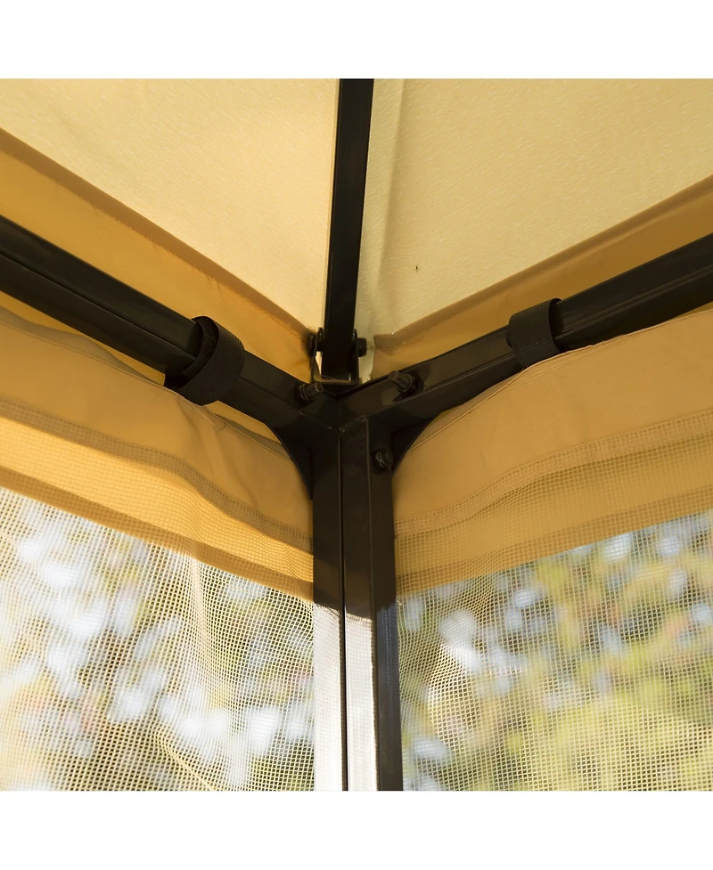 Elegant 10x10 Gazebo Tent with Canopy, Mesh Walls, and Steel Frame