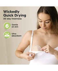 KeaBabies Maternity 14pk Organic Nursing Pads, Reusable Nipple Pads for Breastfeeding, Washable Breast + Wash Bag