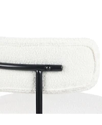 Streamdale Modern Round Boucle Dining Chairs, Set of 2, White