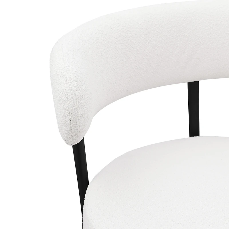 Streamdale Furniture Modern Kitchen Counter Height Bar Stools with Boucle Fabric Curved Back