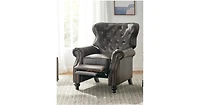 Streamdale Contemporary Button-Tufted Pushback Recliner with Nailhead Accents