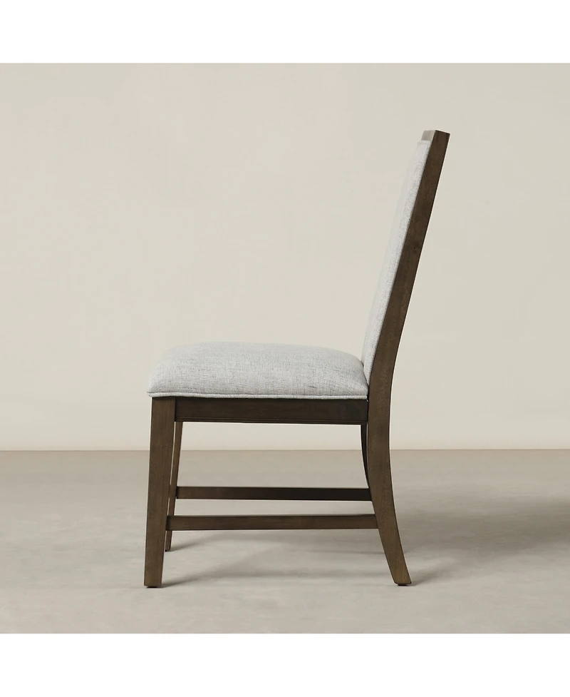 Streamdale Furniture Solid Wood Upholstered Dining Chairs, Set of 2, Gray