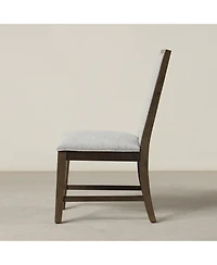 Streamdale Furniture Solid Wood Upholstered Dining Chairs, Set of 2, Gray