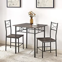 Streamdale 3-Piece Kitchen Dining Room Table Set Grey Chair