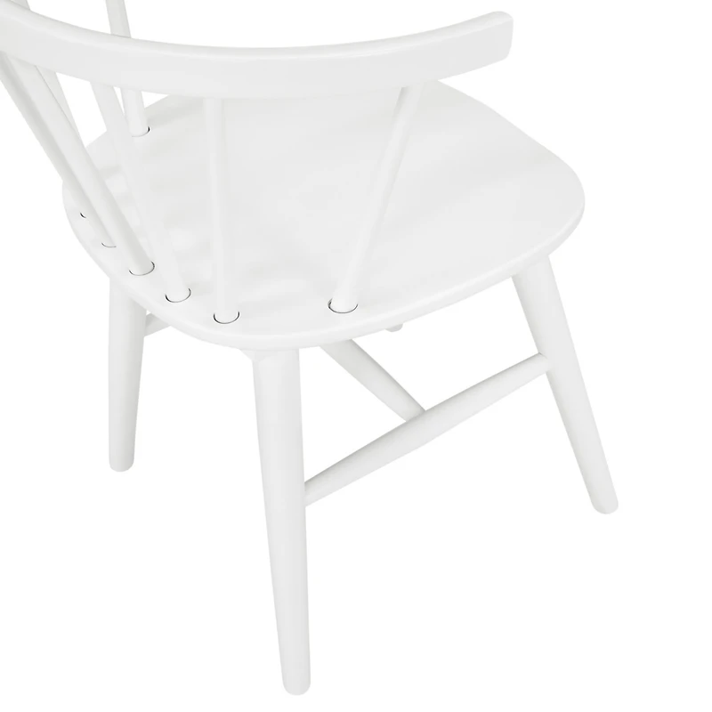 Streamdale Furniture Contemporary Wooden Spindle Back Dining Chairs, Windsor Chairs, Set of 2, White