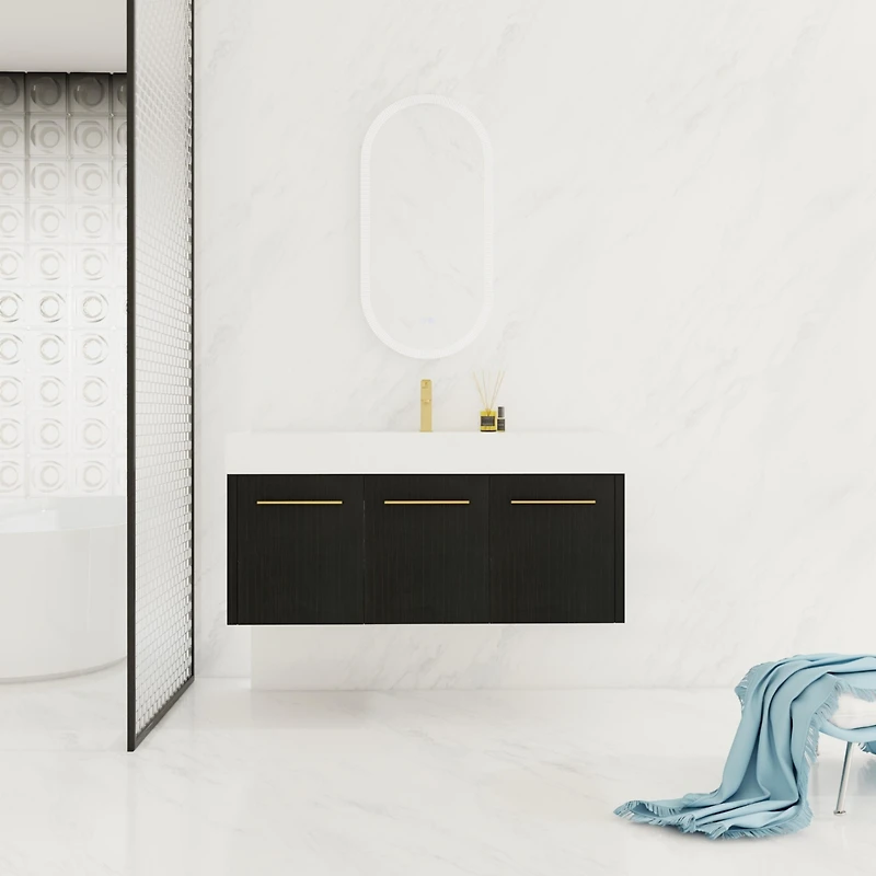 Streamdale Furniture Modern Vanity with Unique Resin Sink and Ample Storage