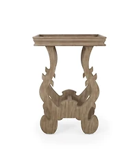 French Country Accent Table with Intricate Details and Charming Finish