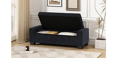 Streamdale Stylish Fabric Storage Ottoman with Flip-Lid Top