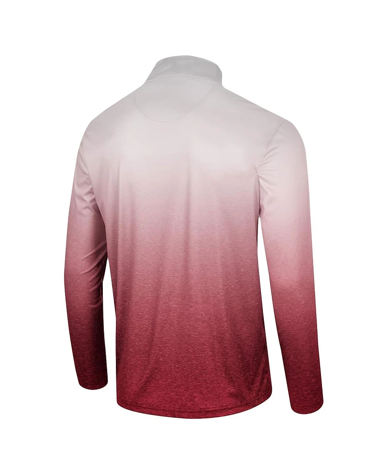 Colosseum Men's White/Crimson Oklahoma Sooners Laws of Physics Quarter-Zip Windshirt