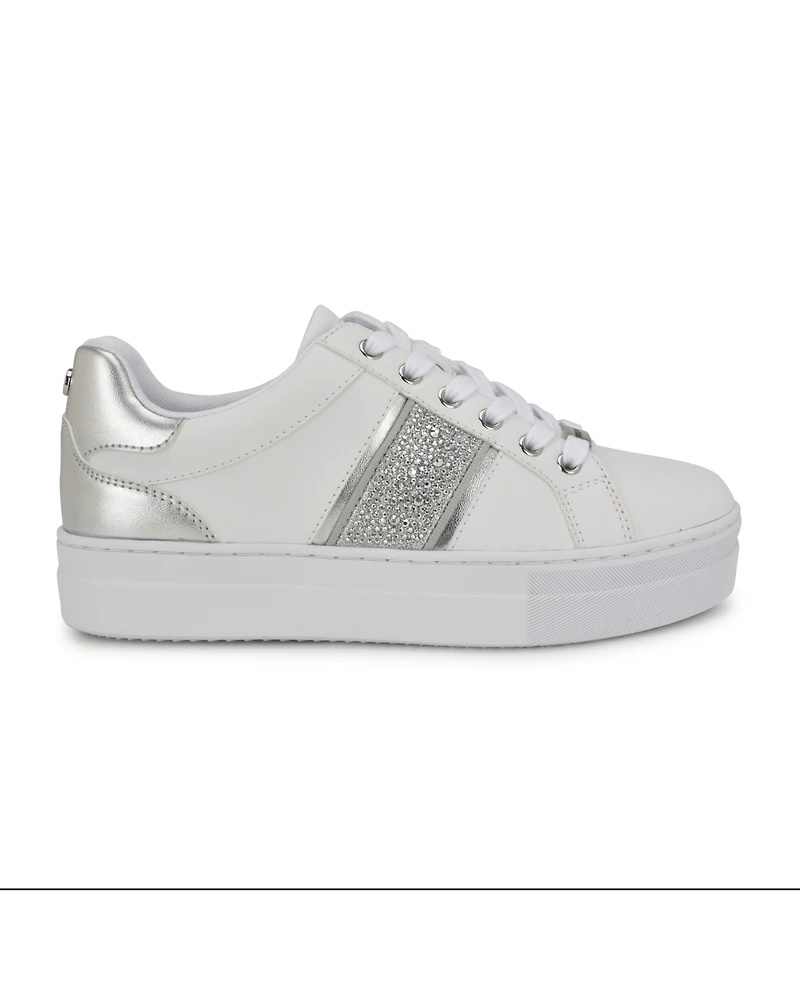 Nine West Women's Gator Platform Casual Lace-Up Sneakers