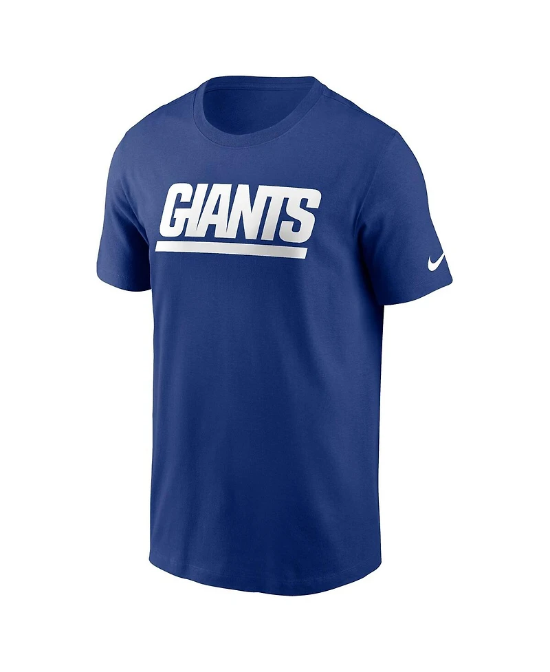 Nike Men's Royal New York Giants Primetime Wordmark Essential T-Shirt