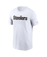 Nike Men's White Pittsburgh Steelers Primetime Wordmark Essential T-Shirt