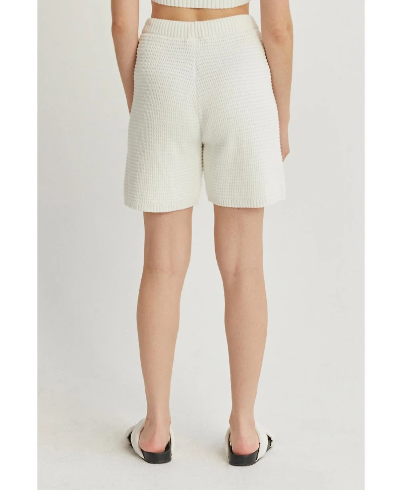 Crescent Women's Odalis Cotton Waffle Knit Shorts