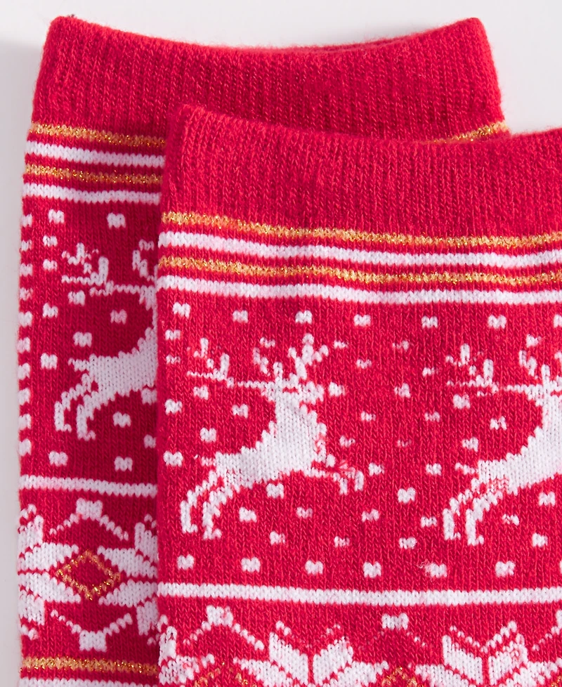 Holiday Lane Women's Crew Socks, Created for Macy's