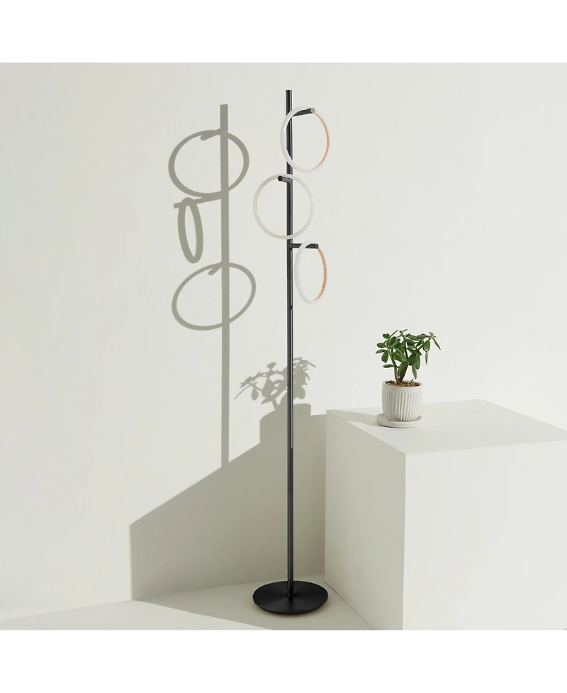 Saturn 66" Led Tree Floor Lamp with 3 Removeable Light Rings