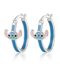 Disney Lilo and Stitch Blue Crystal Enamel Hoop Earring