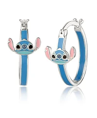Disney Lilo and Stitch Blue Crystal Enamel Hoop Earring