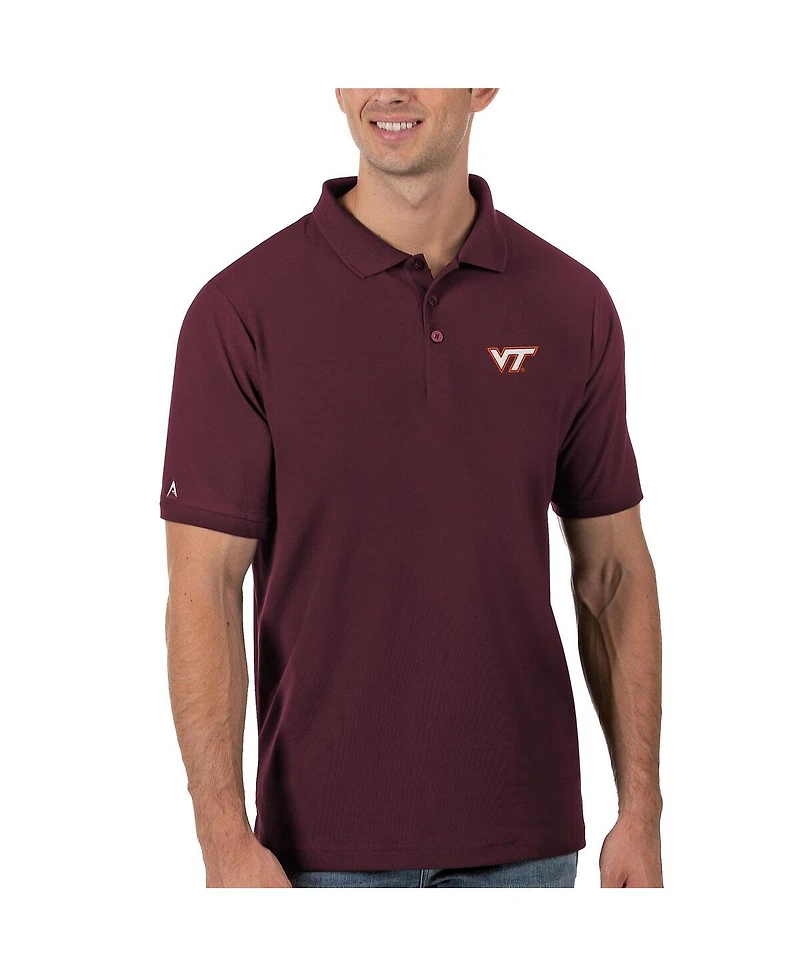 Antigua Men's Maroon Virginia Tech Hokies Team Legacy Pique Polo