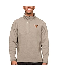 Antigua Men's Oatmeal Texas Longhorns Course Quarter-Zip Pullover Top