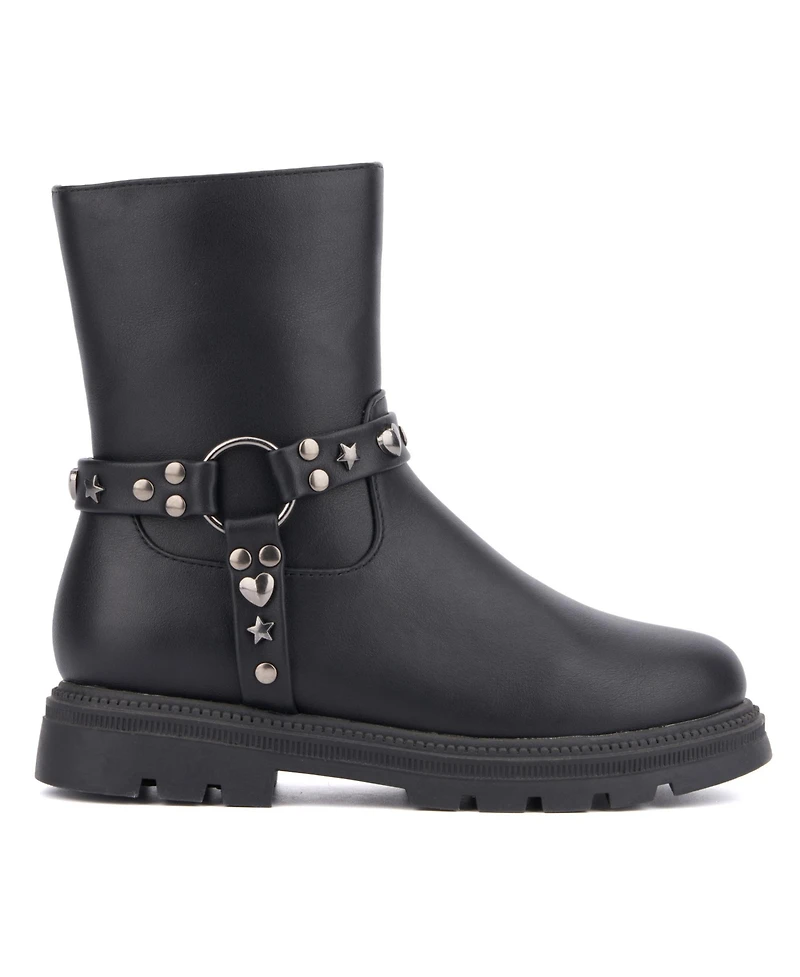 Olivia Miller Girls Harness Lug Sole Boots