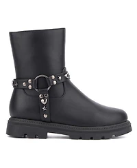 Olivia Miller Girls Harness Lug Sole Boots