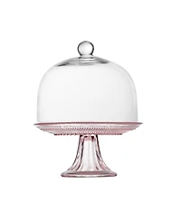 Fortessa Jupiter Pink 8.5" Cake Stand and Dome Set