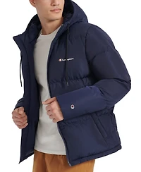Champion Men's Quilted Full-Zip Hooded Puffer Jacket