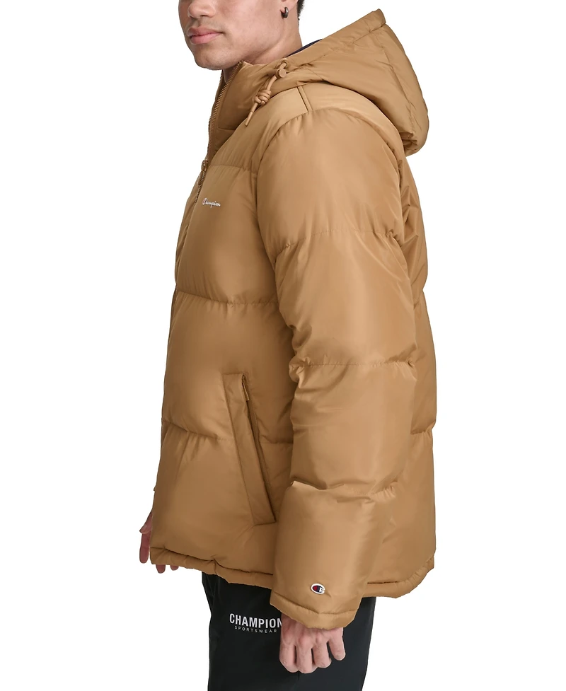 Champion Men's Quilted Full-Zip Hooded Puffer Jacket