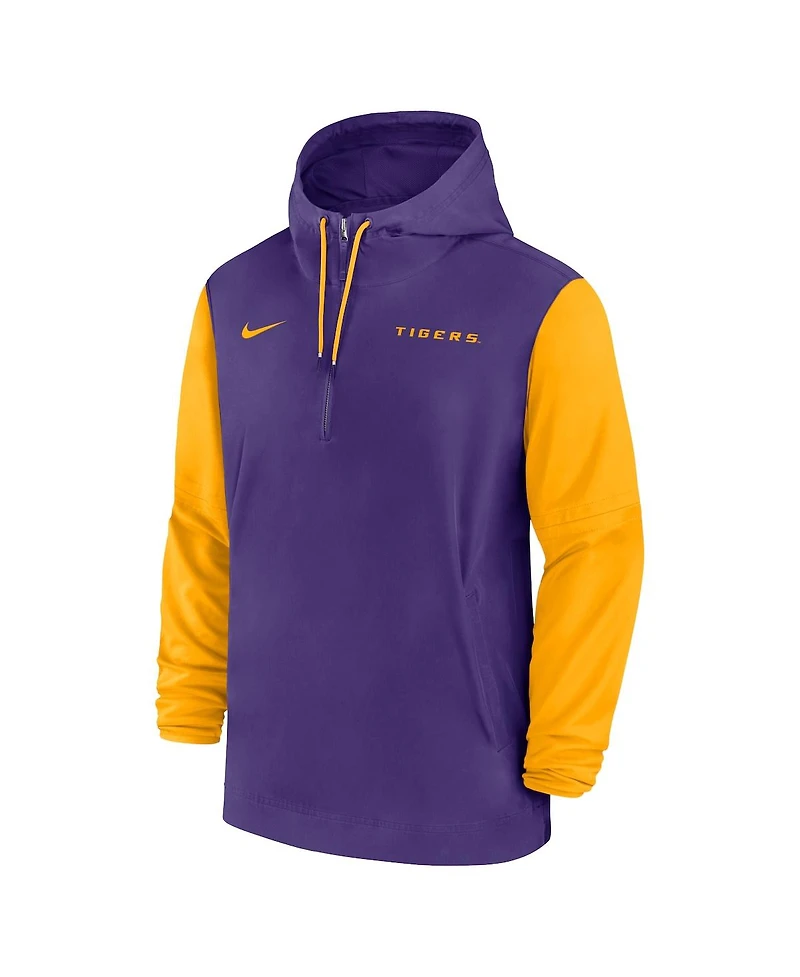 Nike Men's Purple Lsu Tigers 2024 Sideline Pregame Player Half-Zip Hoodie