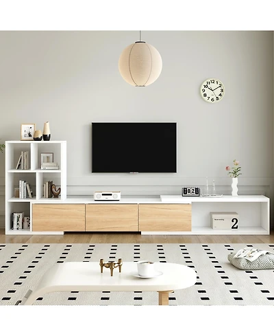 Streamdale Adjustable Tv Stand Extends to 126" with Expandable Tabletop