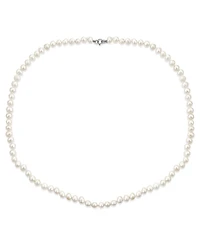 Bling Jewelry White Hand Knotted Freshwater Cultured Pearl Strand Necklace 18" Stretch Bracelet Ball Earrings 6MM 3PCS Jewelry Set