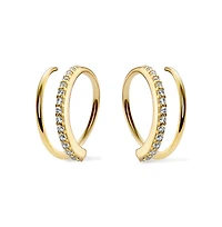 Ana Luisa Double Hoop Earrings - Harley Pave