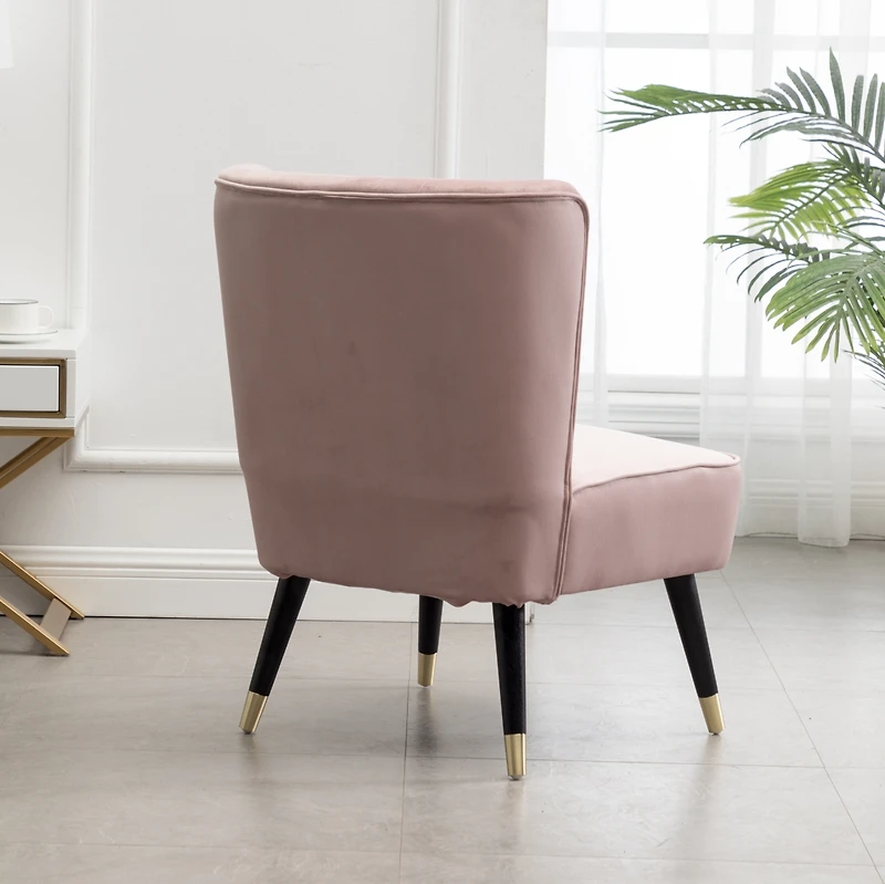 Simplie Fun Contemporary Velvet Upholstered Accent Chair, Pink